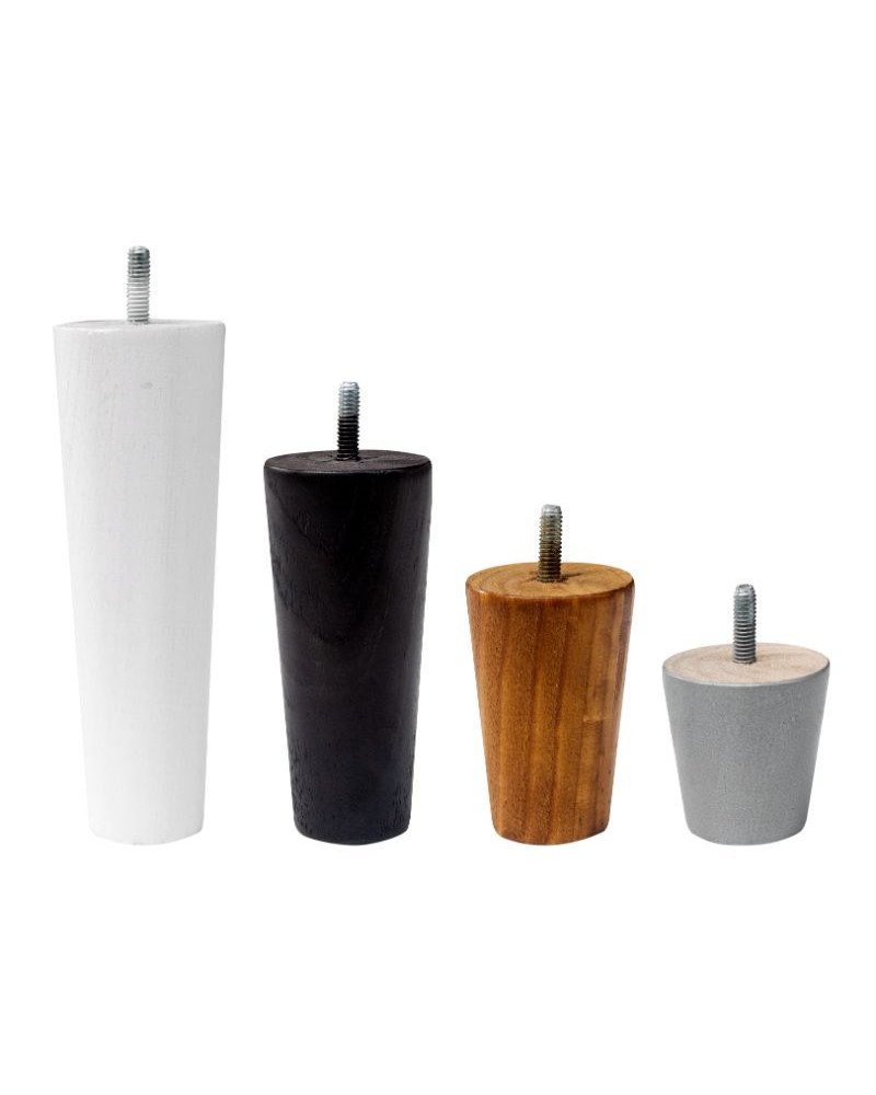 Pé Madeira Redondo Cónico D80